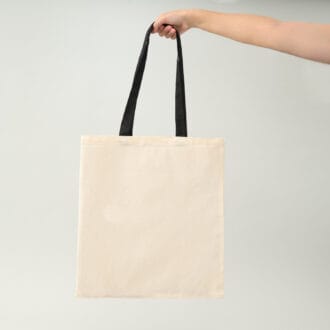 Bolsa de algodón con manilla negra | 42x38 (cm)